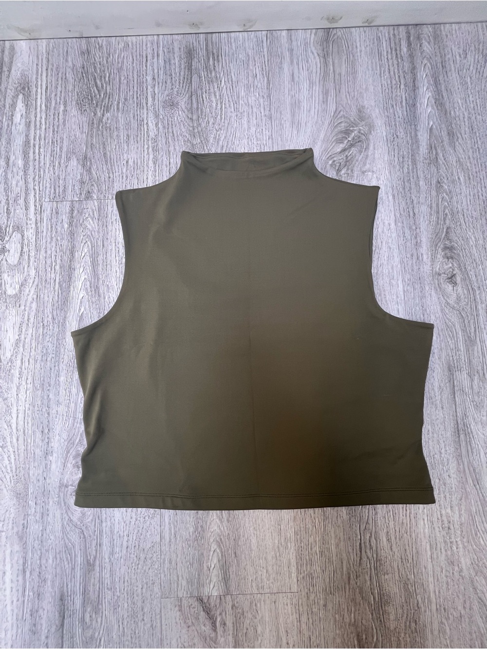Express Olive Mock Neck Sleeveless Crop Top